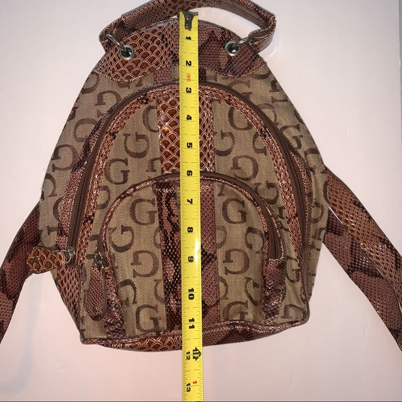 Guess mini snake skin patterned brand name logo backpack - Picture 10 of 16